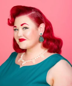 Accessories Bow & Crossbones Suzy Tear Drop Lucite Confetti Stud Earrings - Teal