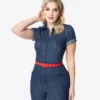 Unique Vintage Patsy Blue Denim Romper