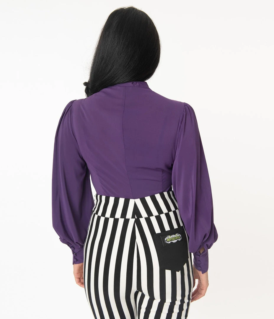 Unique Vintage Gwen Blouse - Purple 6 Unique Vintage Gwen Blouse - Purple