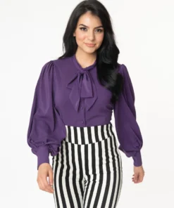 Unique Vintage Gwen Blouse - Purple