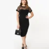 Unique Vintage Beaulieu Pencil Dress - Black