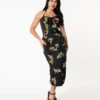 Unique Vintage Leilani Black Tiger Sarong Dress