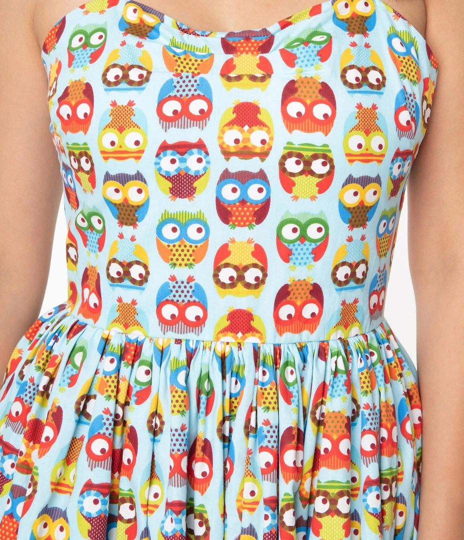 Unique Vintage Darcy Owl Print Swing Dress 6 Unique Vintage Darcy Owl Print Swing Dress
