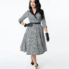 Unique Vintage Trudy Houndstooth Swing Dress 1 Unique Vintage Trudy Houndstooth Swing Dress