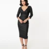 Unique Vintage Lyddie Vegan Leather Wiggle Dress 1 Unique Vintage Lyddie Vegan Leather Wiggle Dress