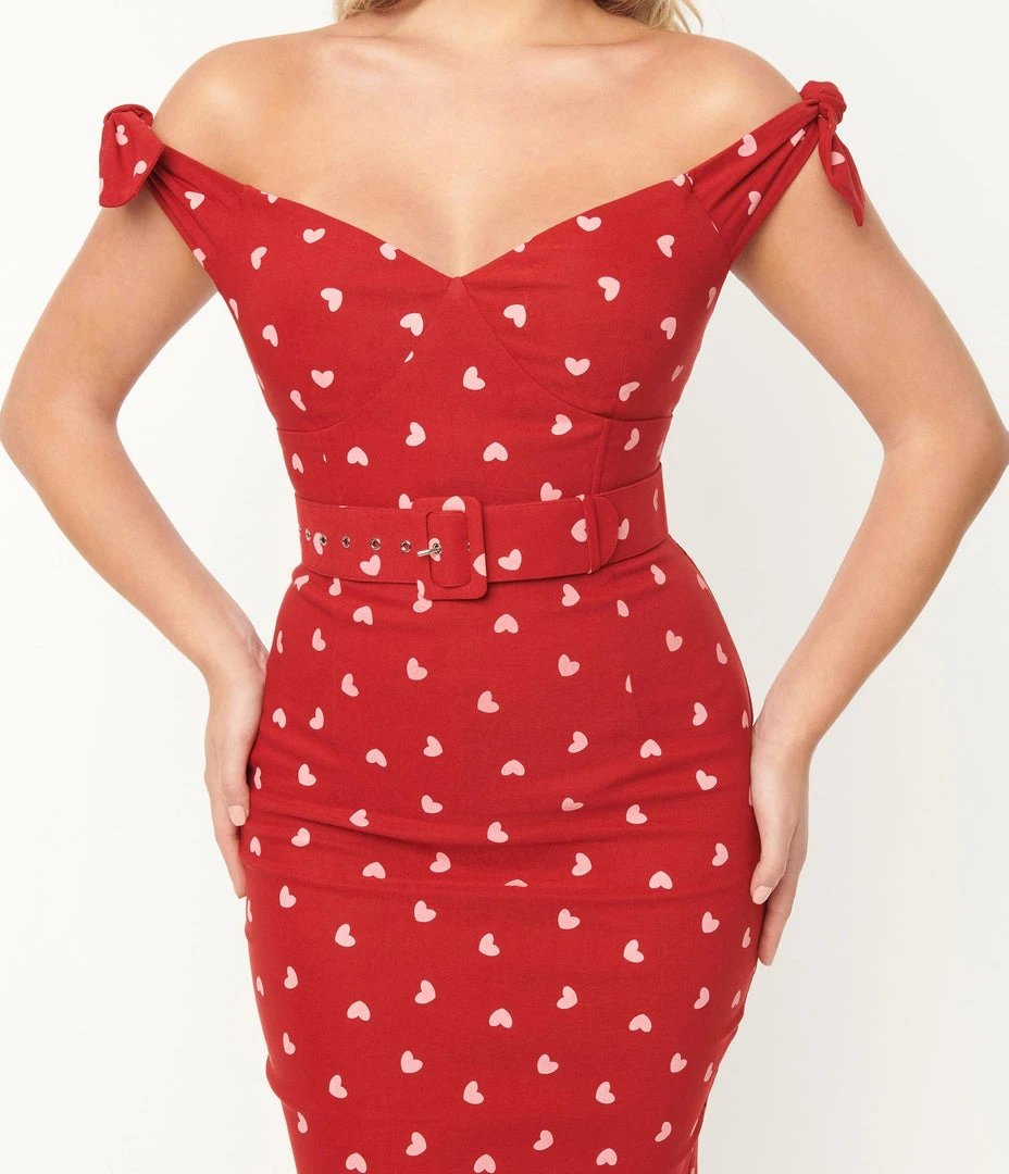Unique Vintage Connie Heart Wiggle Dress 7 Unique Vintage Connie Heart Wiggle Dress