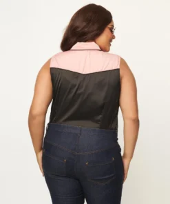 Unique Vintage Western Prairie Girl Blouse - Pink & Black 16 Unique Vintage Western Prairie Girl Blouse - Pink & Black