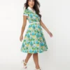 Unique Vintage Alexis Seaside Print Dress