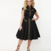 Unique Vintage Madeline Western Swing Dress - Black/Gold 2 Unique Vintage Madeline Western Swing Dress - Black/Gold