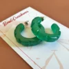 Bow & Crossbones Carved Cactus Earrings