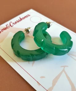 Bow & Crossbones Carved Cactus Earrings