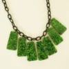 Accessories Bow & Crossbones Marcella Necklace - Green Marbled 1 Accessories Bow & Crossbones Marcella Necklace - Green Marbled