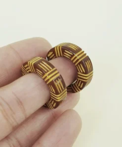 Bow & Crossbones Kane Wicker 2 Tone Hoop Stud Earrings - Oh Honey! Accessories