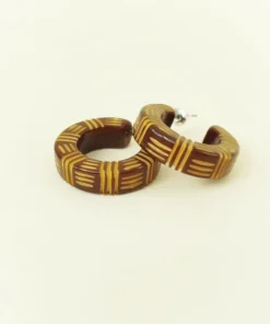 Bow & Crossbones Kane Wicker 2 Tone Hoop Stud Earrings - Oh Honey! Accessories