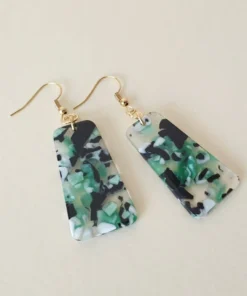 Bow & Crossbones Marcella Earrings - Green, Black & White Accessories