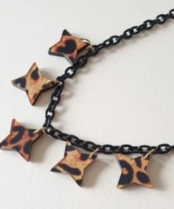 Bow & Crossbones Lola Star Necklace - Leopard Accessories