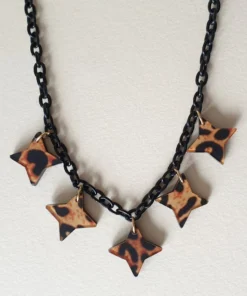 Bow & Crossbones Lola Star Necklace - Leopard Accessories