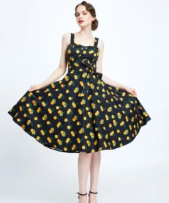 Dresses Miss Lulo Lana Mandarin Oranges Dress