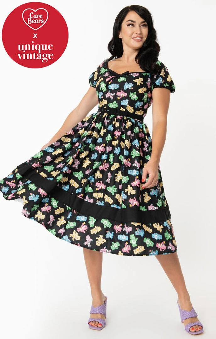 Unique Vintage X Care Bears Hannah Playtime Swing Dress 3 Unique Vintage X Care Bears Hannah Playtime Swing Dress