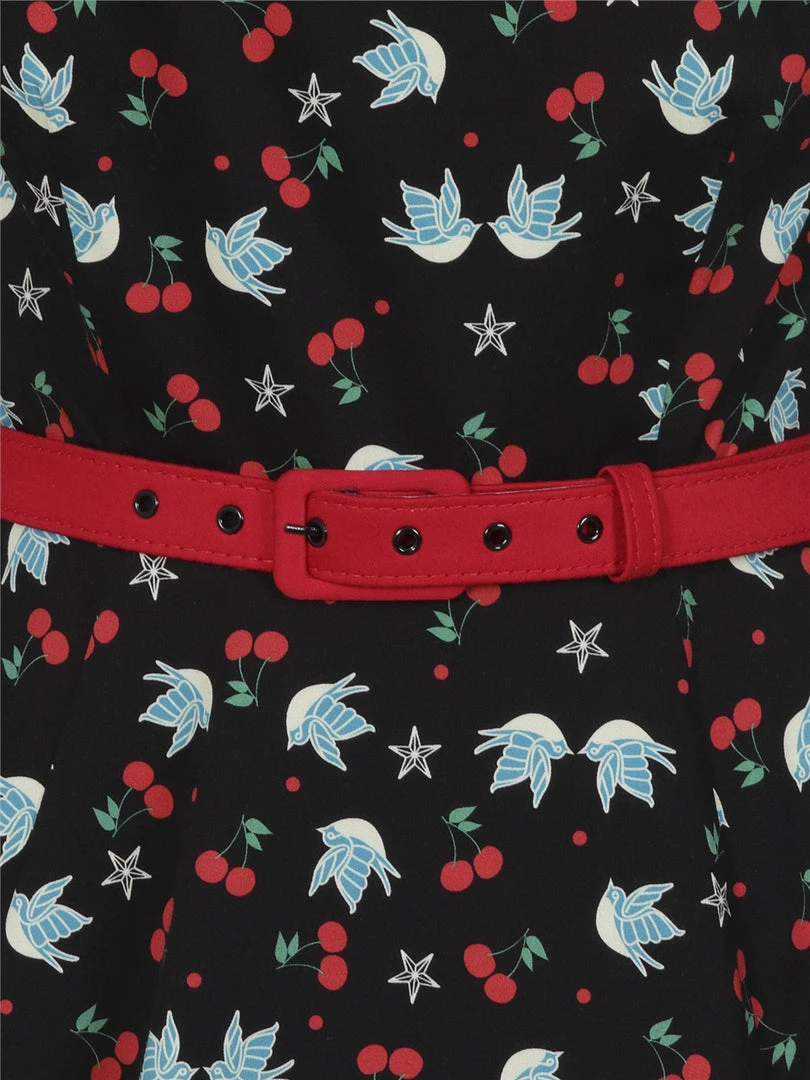 Collectif Meg Swallows & Cherries Swing Dress 6 Collectif Meg Swallows & Cherries Swing Dress