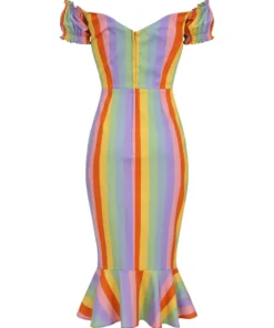 Collectif Sasha Vintage Rainbow Fishtail Dress
