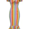 Collectif Sasha Vintage Rainbow Fishtail Dress 2 Collectif Sasha Vintage Rainbow Fishtail Dress