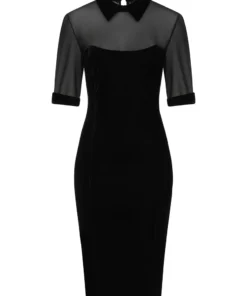 Collectif Wednesday Velvet Pencil Dress 14 Collectif Wednesday Velvet Pencil Dress