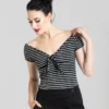Hell Bunny Hannah Top - Black/Ivory