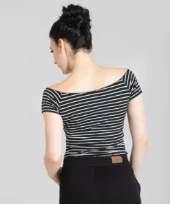 Hell Bunny Hannah Top - Black/Ivory