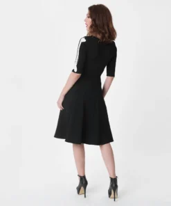 Unique Vintage Black Skeleton Bones Graves Swing Dress