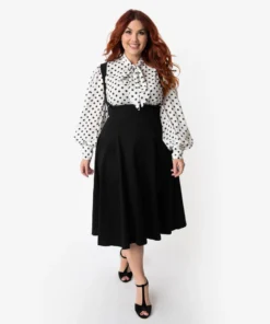Unique Vintage Amma Suspender Swing Skirt