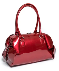 Lux De Ville Double Bow Tote - Red Shiny