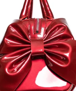 Lux De Ville Double Bow Tote - Red Shiny