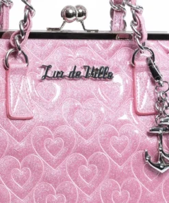 Lux De Ville Ahoy Kiss Lock Bag - Bashful Blush Sparkle
