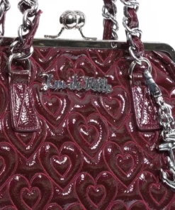 Lux De Ville Ahoy Kiss Lock Bag - Burgundy Crinkle Patent