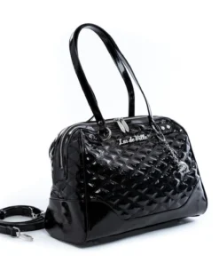 Lux De Ville Temptress Tote Medium - Black Crinkle Patent