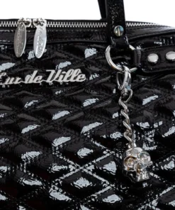 Lux De Ville Temptress Tote Medium - Black Crinkle Patent