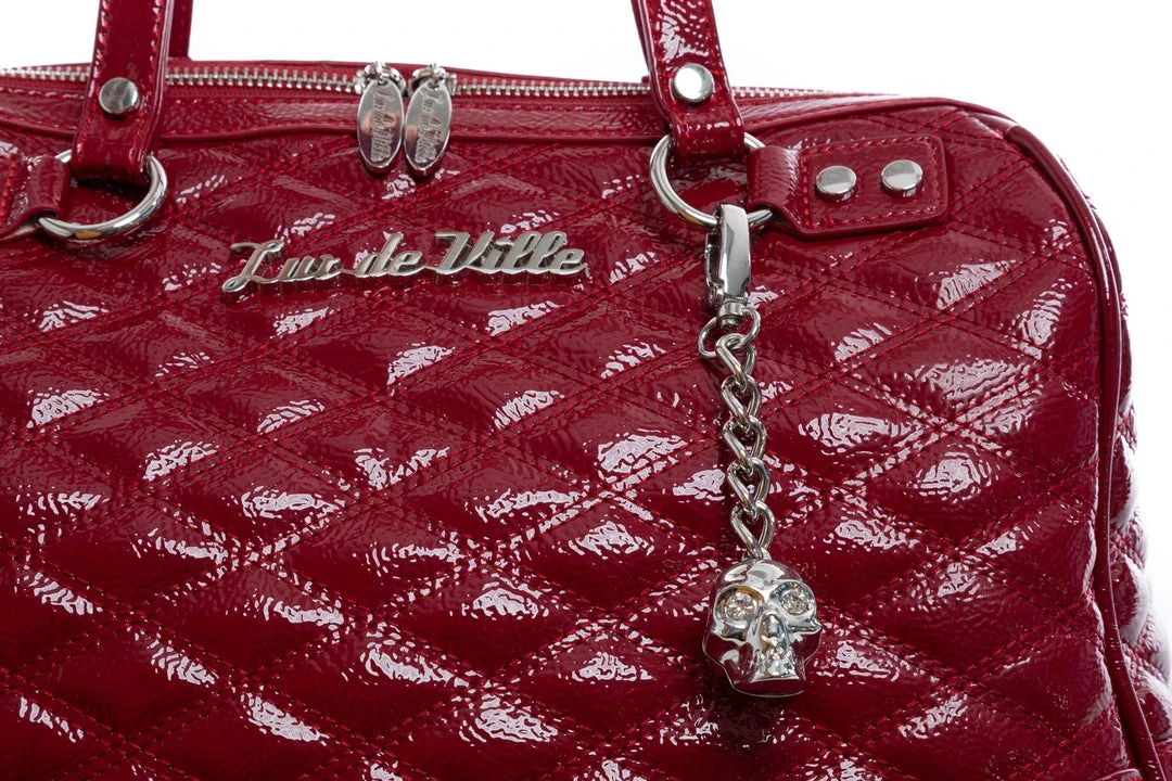 Lux De Ville Temptress Tote Medium - Red Crinkle Patent 5 Lux De Ville Temptress Tote Medium - Red Crinkle Patent