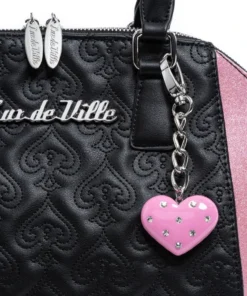 Lux De Ville Lady Lux Medium Tote - Black & Bashful Blush Sparkle