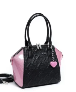 Lux De Ville Lady Lux Medium Tote - Black & Bashful Blush Sparkle