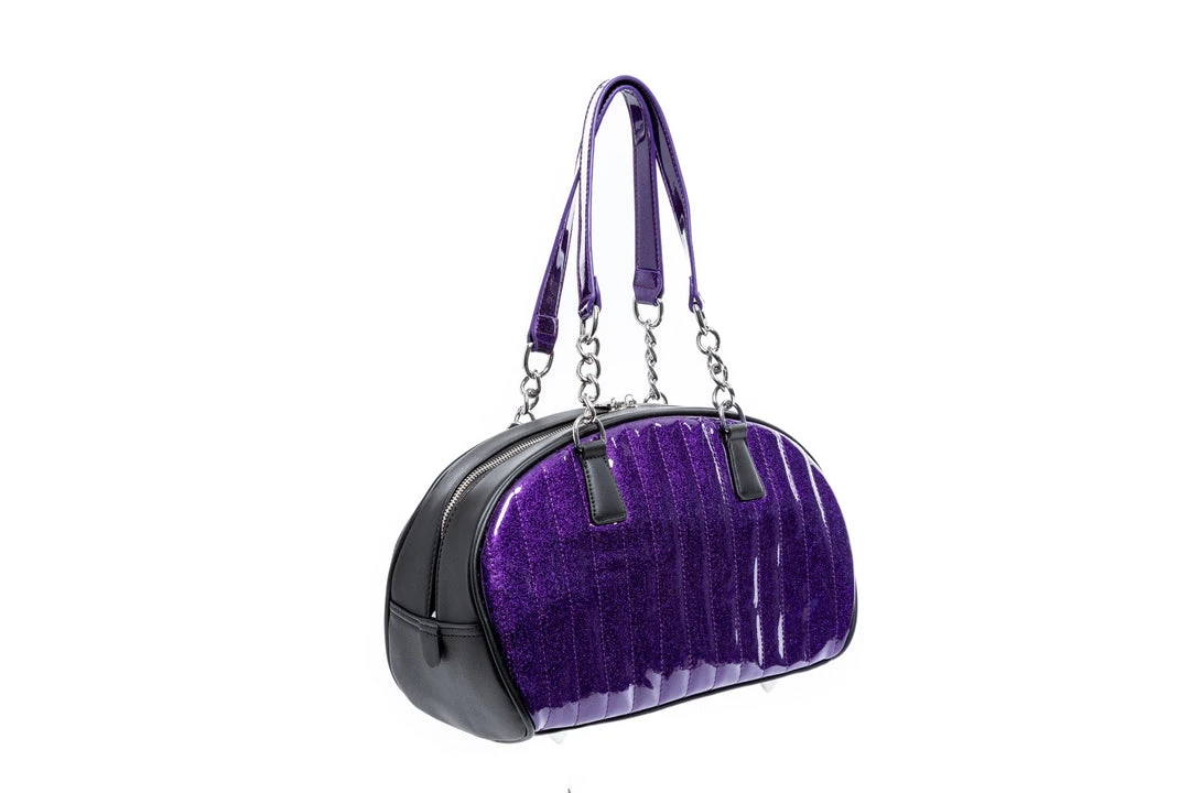 Lux De Ville Roulette Tote - Black & Poisonous Purple Sparkle 4 Lux De Ville Roulette Tote - Black & Poisonous Purple Sparkle