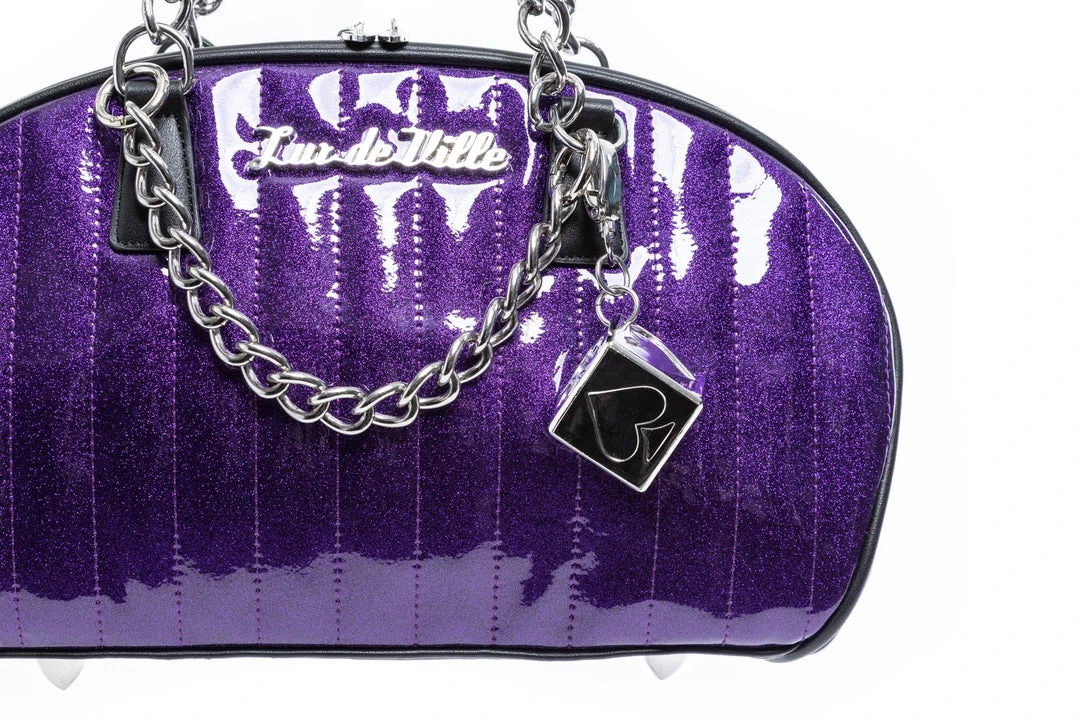 Lux De Ville Roulette Tote - Black & Poisonous Purple Sparkle 5 Lux De Ville Roulette Tote - Black & Poisonous Purple Sparkle