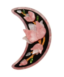 Erstwilder Art Nouveau Steel Magnolias Brooch - Pink