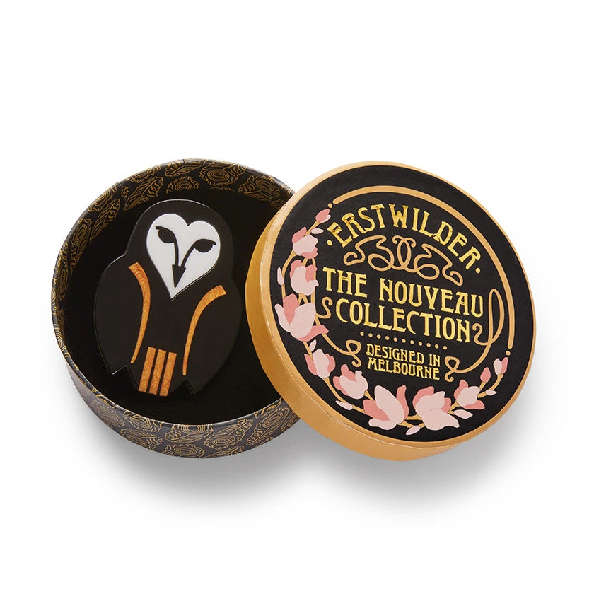 Erstwilder Art Nouveau Owl Ornamental Brooch 4 Erstwilder Art Nouveau Owl Ornamental Brooch