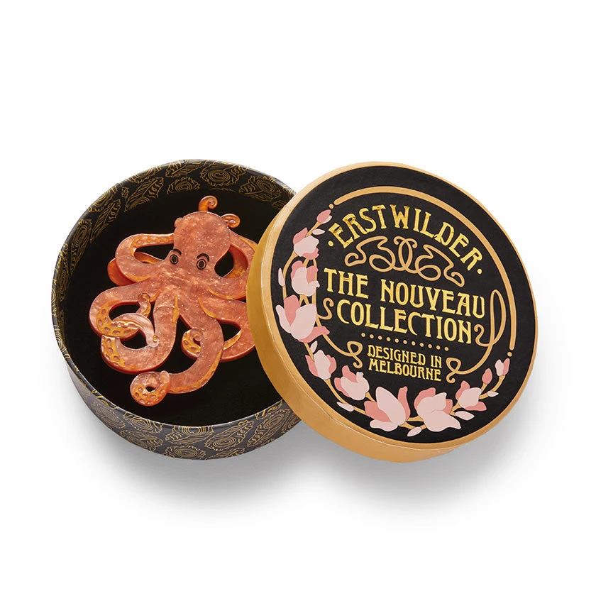 Erstwilder Art Nouveau Octopode's Abode Brooch 4 Erstwilder Art Nouveau Octopode's Abode Brooch