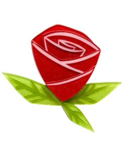 Erstwilder Kitschy Witch Alice's Wonderland Painted Rose Brooch
