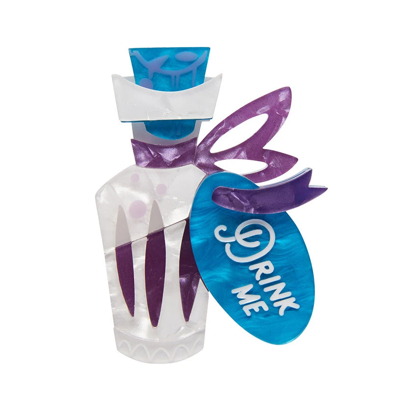 Erstwilder Kitschy Witch Alice's Wonderland Drink Me Brooch 3 Erstwilder Kitschy Witch Alice's Wonderland Drink Me Brooch
