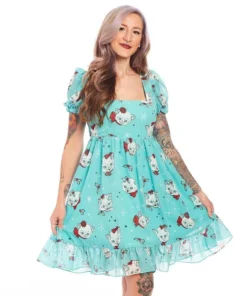Sourpuss Clothing Sourpuss Christmas Kitties Cream Puff Dress