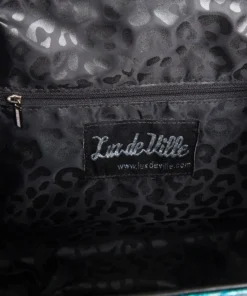 Lux De Ville High Roller Handbag - Black Matte With Endless Sea Sparkle 7 Lux De Ville High Roller Handbag - Black Matte With Endless Sea Sparkle
