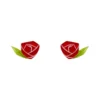 Erstwilder Kitschy Witch Alice's Wonderland Painted Rose Earrings